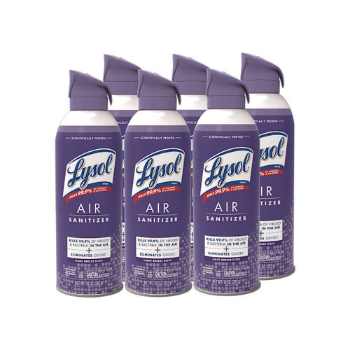 Lysol Air Sanitizer Spray Light Breeze Scent 10 Oz Aerosol Spray Case Of 6