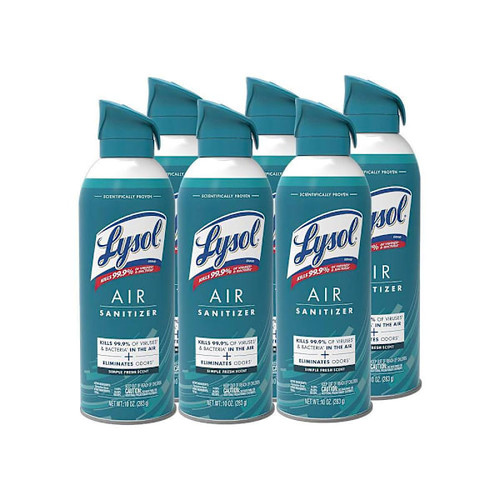 Lysol Air Sanitizer Spray Simple Fresh Scent 10 Oz. Aerosol Spray Case Of 6