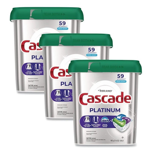 Cascade Actionpacs, Fresh Scent, 31.8 Oz 59 Pacs, Case Of 3