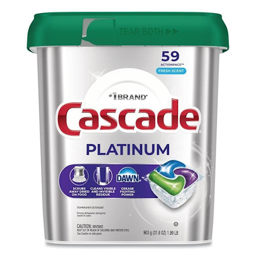 Cascade Actionpacs Automatic Dishwasher Detergent, Fresh Scent, 34.5 Oz, 62 Per Carton
