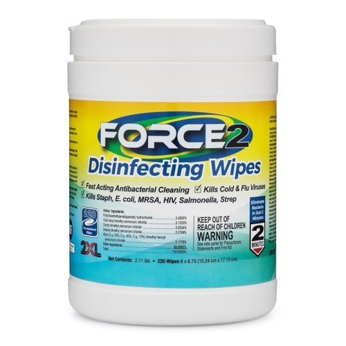 2xl Force2 Disinfecting Canister Wipes , Case Of 6