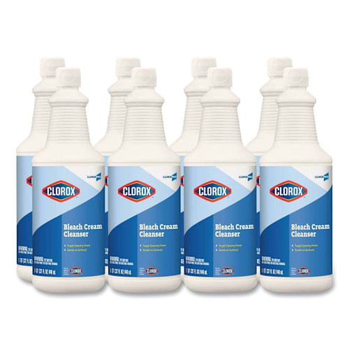 Bleach Cream Cleanser, Fresh Scent, 32 Oz Bottle, 8/Carton