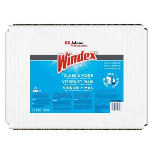 Windex 5 Gallon Bag In Box Glass Cleaner W/ Ammonia-D