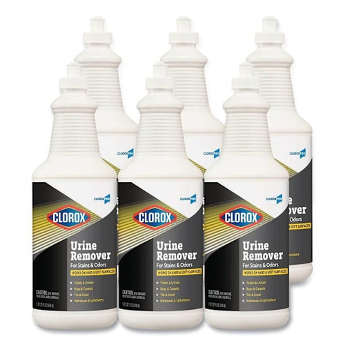 CloroxPro Urine Remover For Stains And Odors, 32 Oz Pull Top Bottle, 6/Carton