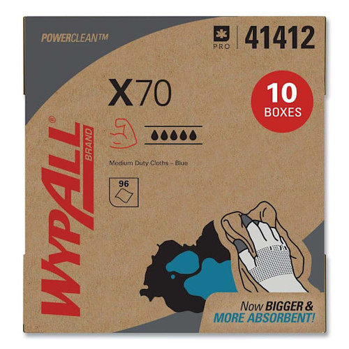 Wypall Powerclean X70 Medium Duty Wipes, 10 Boxes-Case