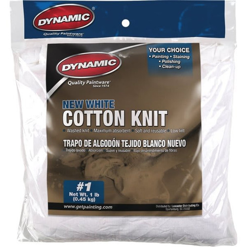 Merit Pro Dynamic 1 Lb Bag New White Cotton Knit Wiping Cloth, Case Of 24