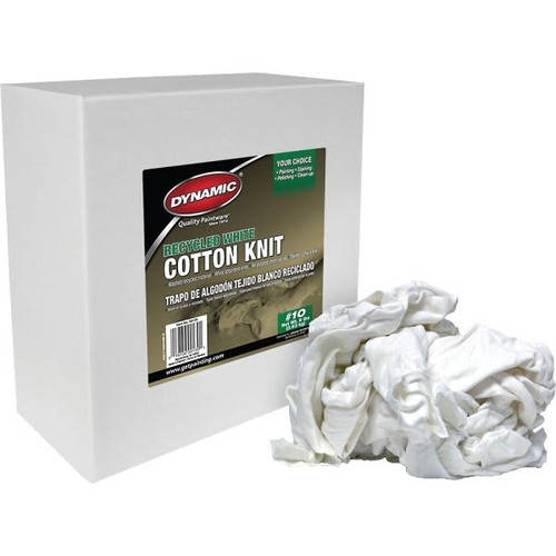Dynamic/Merit PRO 99139 #10 8lb Box Recycled White Cotton Knit Wiping Cloth