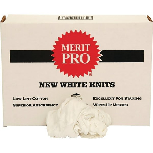 Merit Pro Mp01013 #10 8lb Red Box White New Washed Knit Rag