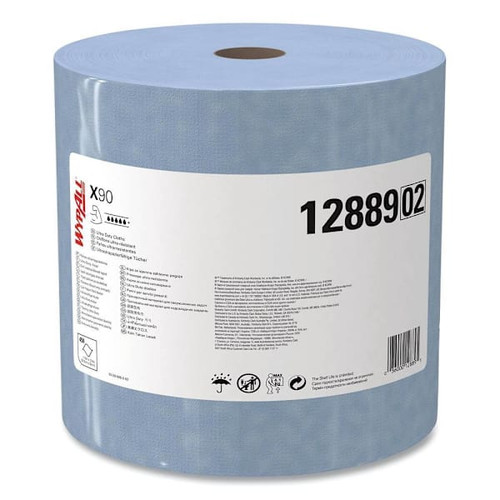 WypAll X90 Blue Hydroknit Jumbo Industrial Cloths, 450-Roll