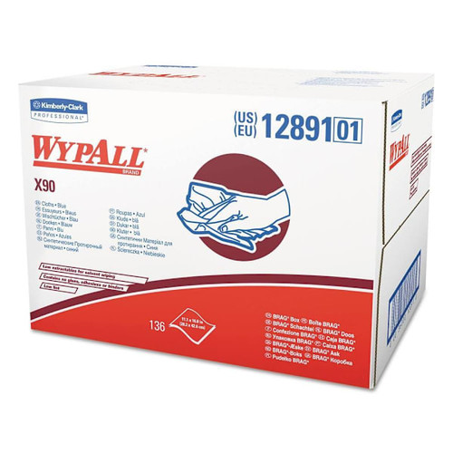 WypAll X90 Blue Industrial All Purpose Wipers, 136-Carton