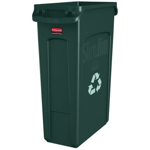 Rubbermaid Commercial Slim Jim Green 23 Gallon Rectangle Recycling Containers (4-Pack)