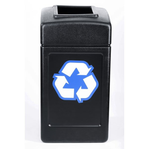 Commercial Zone Polytec Recycling 42-Gal Square Mixed Recycling Lid Black