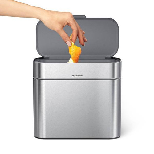 Simplehuman Compost Caddy Detach/Countertop Bin 4 Liter / 1.06 Gallon Brushed Ss