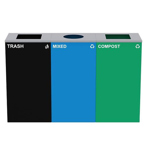 Alpine Industries 87g Steel Blue Mixed Bin-Green Compost Bin Black