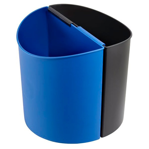 Safco 3 Gallon Desk-Side Recycling Receptacle (Black/Blue)