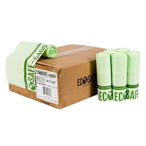 Ecosafe Compostable Can Liner 0.6 mL 24 In. X 32 In. (288-Case)