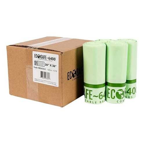 Ecosafe Compostable Can Liner 0.85 mL 26 In. X 36 In. (165-Case)