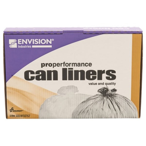 Skilcraft Low Density Trash Can Liners 33 Gal. 0.8 mL 33 In. X 39 In. (Clear)