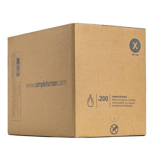 Simplehuman X 21 Gal. Trash Bag, 10.2 In. X 12.6 In. 34 Mic, (White) (200-Case)