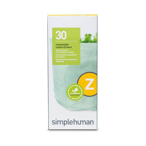 Simplehuman Code Z Custom Fit Compostable Custom Fit Liner 4l (Green) (600-Case)