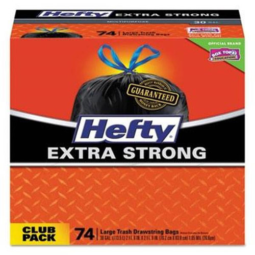 Hefty 30 Gal. 1.1 mL Standard Trash Bag (Black) (74-Box)
