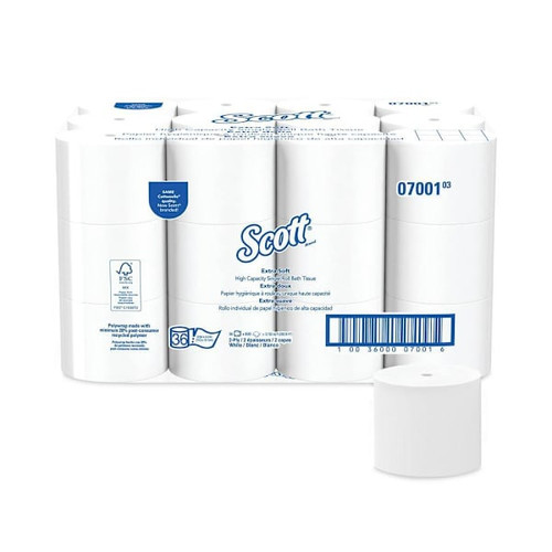Scott 2-Ply Standard Roll Coreless Toilet Paper , 36 Rolls-Carton