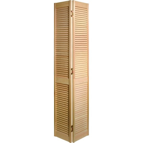 32 X 80 In. 1-1/8 In. Thick Full Louver Bi-Fold Door (Pine)