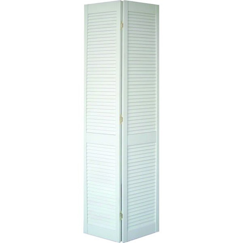 36 X 80 In. 1-1/8 In. Thick Full Louver Bi-Fold Door (White)
