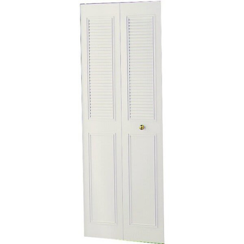 Dunbarton The Classic Metal Bi-Fold Door, Bright White, 2 Panel, 36x80 In.
