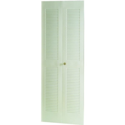Dunbarton The Louver Ii Metal Bi-Fold Door, Bright White, 36x80 In.