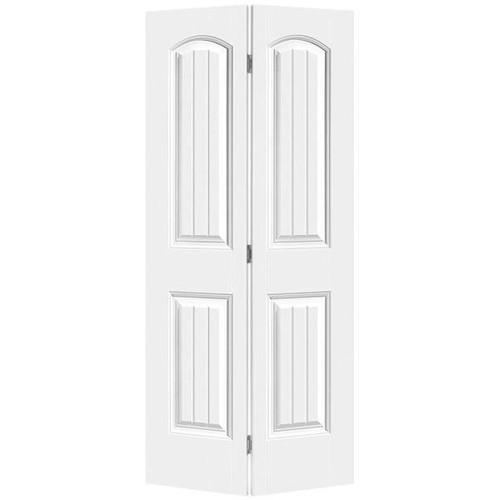 Masonite Cheyenne 2 Panel Hollow Core Primed Molded Bi-Fold Door, 24" X 80"