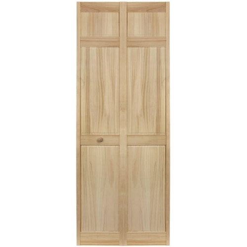 Plantation 28 X 80 In. 2 In. Thick 6-Panel Solid Core Bi-Fold Door (Stain Ready)