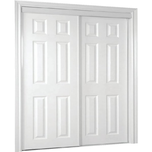 60" X 96" 6-Panel White Closet Bypass Door, 106 Series