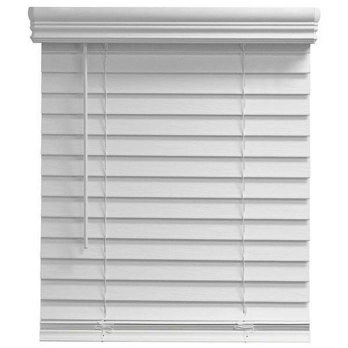 Champion 2 In. Embossed Faux Wood 53 In. X 60 In. Room Darkening Blind, White