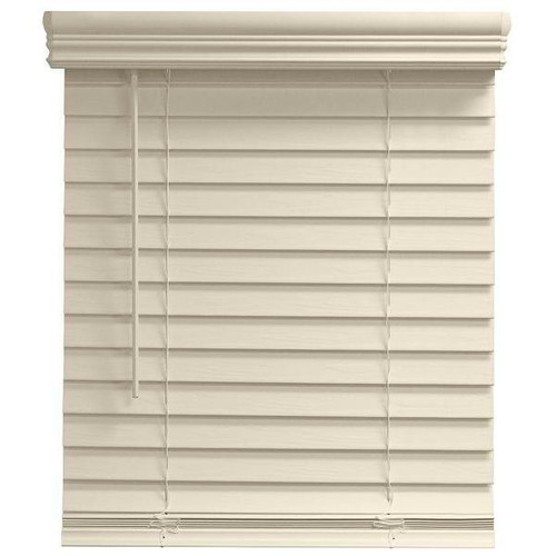 Champion 2 In. Embossed Faux Wood 71 In. X 60 In. Room Darkening Blind, Alabaster