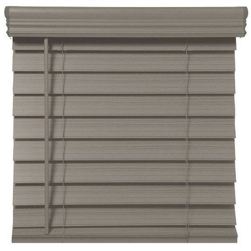 Champion 2.5 In. Embossed Faux Wood 66 In. X 72 In. Room Darkening Blind, Gray