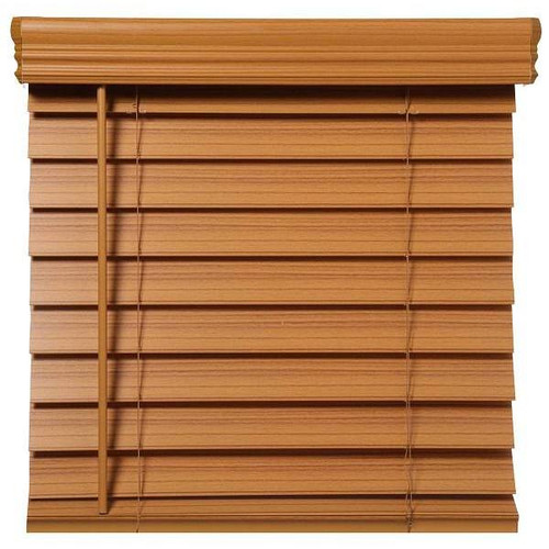 Champion 2.5 In. Embossed Faux Wood 72 In. X 48 In. Room Darkening Blind, Oak