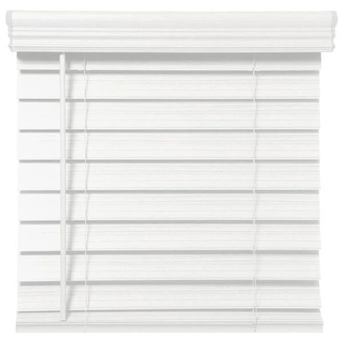 Champion 2.5 In. Embossed Faux Wood 72 In. X 72 In. Room Darkening Blind, White