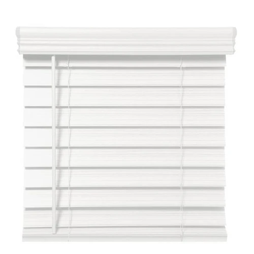 Champion® White 2.5 In. Cordless Room Darkening Faux Wood Blind 66x64"