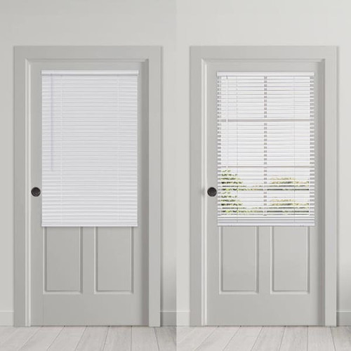 St. Charles Magne 25 X 42 White Cordless Magnetic Mini Blind For Metal Doors