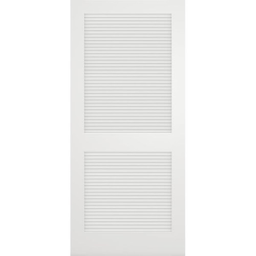 32 X 80 In. 1-3/8 In. Thick Solid Core Louver Door (Primed White)