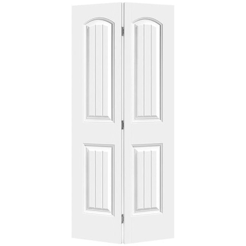 Masonite Cheyenne 2 Panel Hollow Core Primed Molded Bi-Fold Door, 36" X 80"