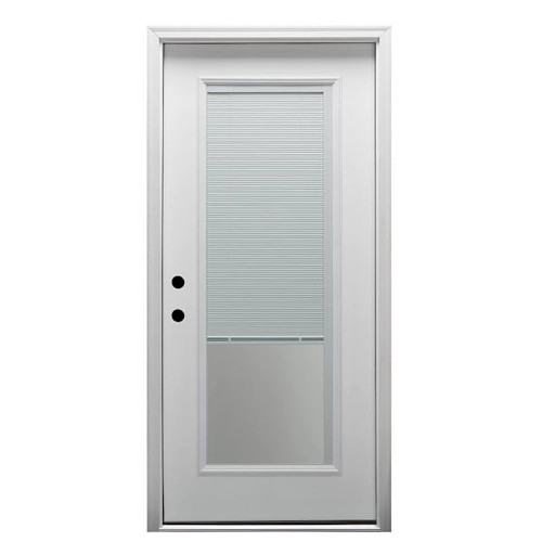 Mmi Door 30"X80" Internal Mini Blinds RH Full-Lite Clear Prehung Front Door