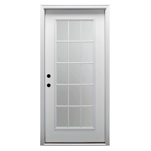Mmi Door 32"X80" RH 15-Lite Clear Classic External Grilles Prehung Front Door
