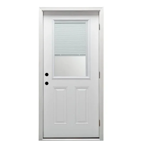Mmi Door 36"X80" Internal Blinds LH 1/2-Lite Clear Prehung Front Door Brickmould