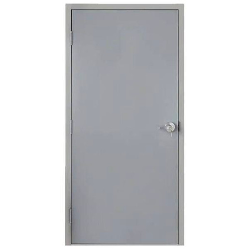 Armor Door 36 In. X 80 In. Fire-Rated Right-Hand Flush Steel Prehung Door W/ Frame And Hardware (Gray)