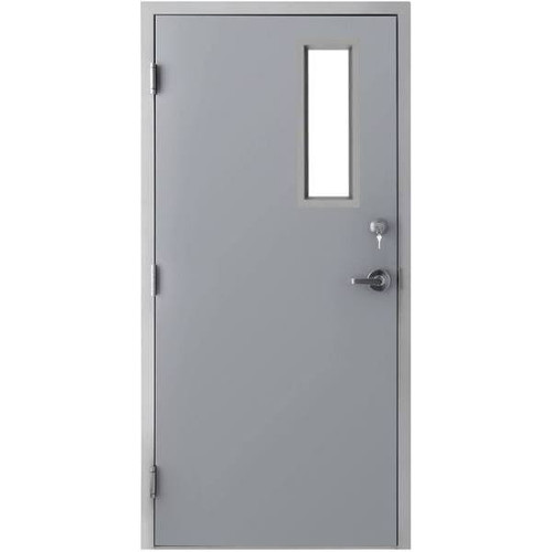 Armor Door 36 In. X 80 In. Reversible Steel Door With 5 In. X 20 In. Lite Adjustable Frame