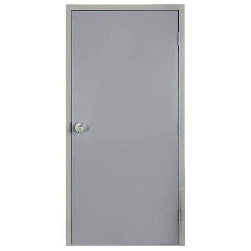 Armor Door 36 In. X 84 In. Left-Hand Outswing Steel Commercial Door W/ Frame And Hardware (Gray)