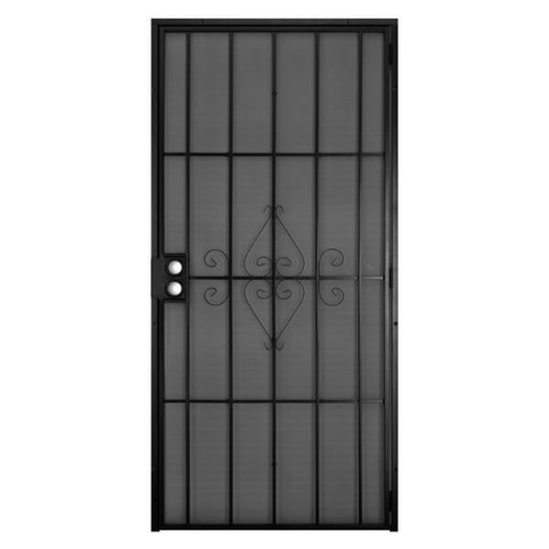 Unique Home Designs 30 In. X 80 In. Su Casa Black Surface Steel Security Door