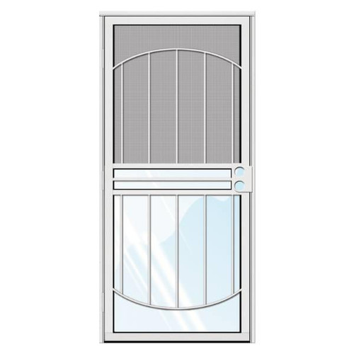 Unique Home Designs 36 In. X 80 In. Arbor White Mount All Season Security Door